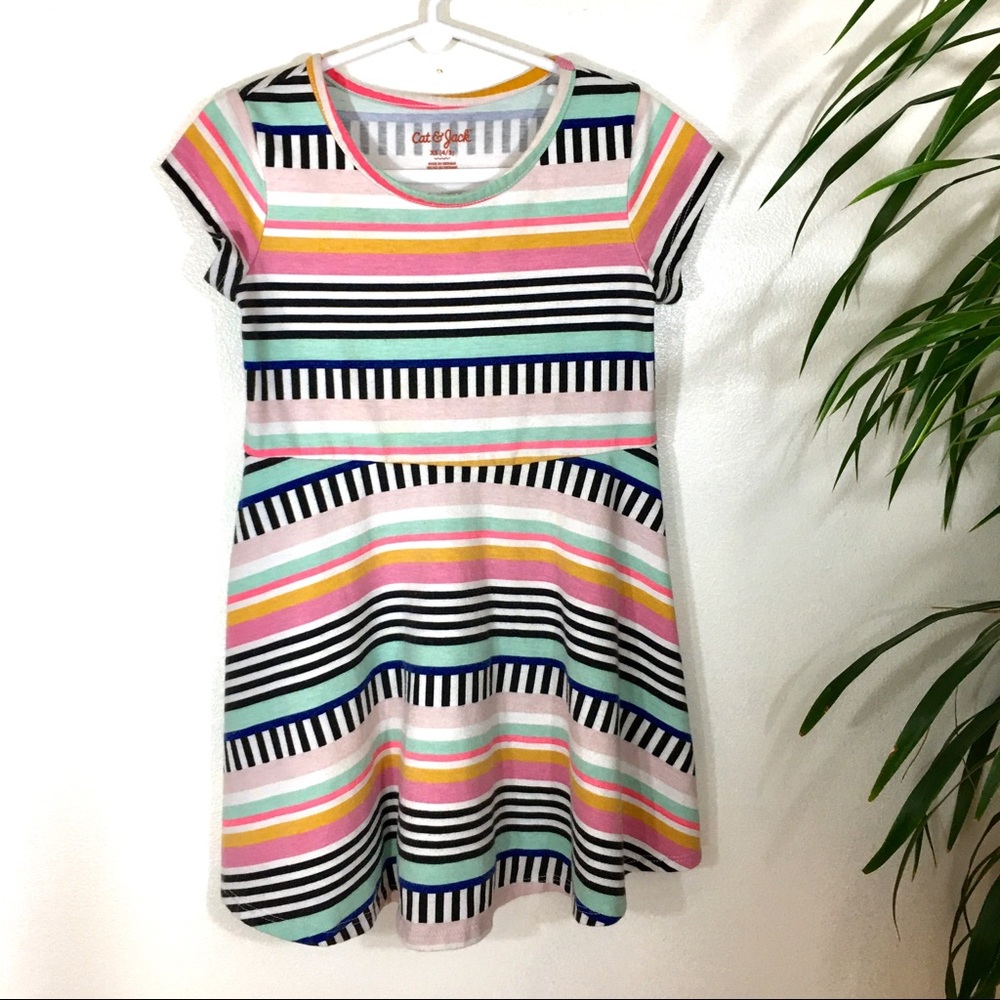Cat & Jack Stripe Girls Dress Girls 4/5